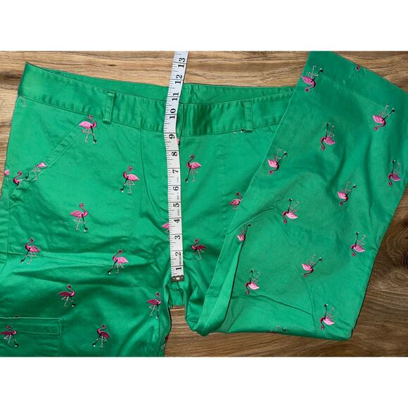 Lilly Pulitzer Luxletic Corso Golf Pants Pull On Flamingo Print - Size 12 -OD - Picture 8 of 10